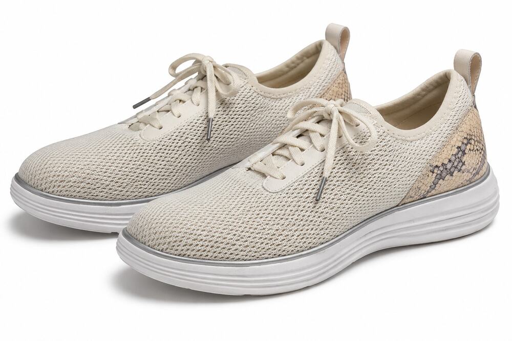 Cole Haan GrandSport Journey Knit Sneakers Ivory Snake Print Womens 10B NWOT